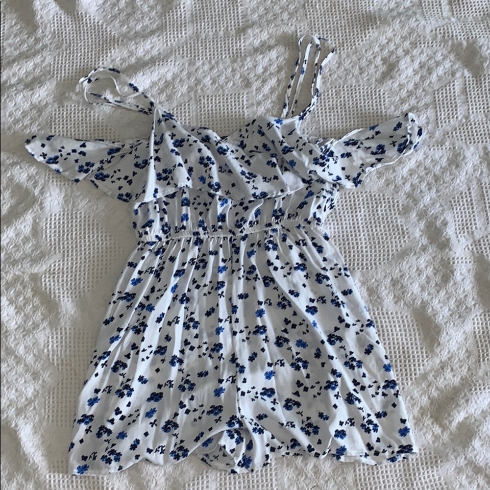 White and blue romper